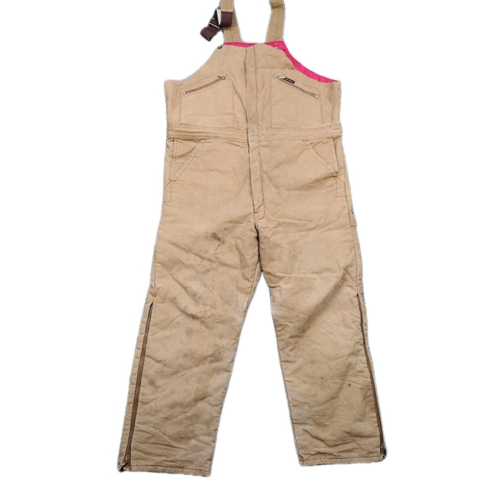 VTG Distressed Dickies Duck Bib Overalls Dungarees Men's 42/44S  Canvas Lined